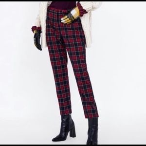 plaid pants zara